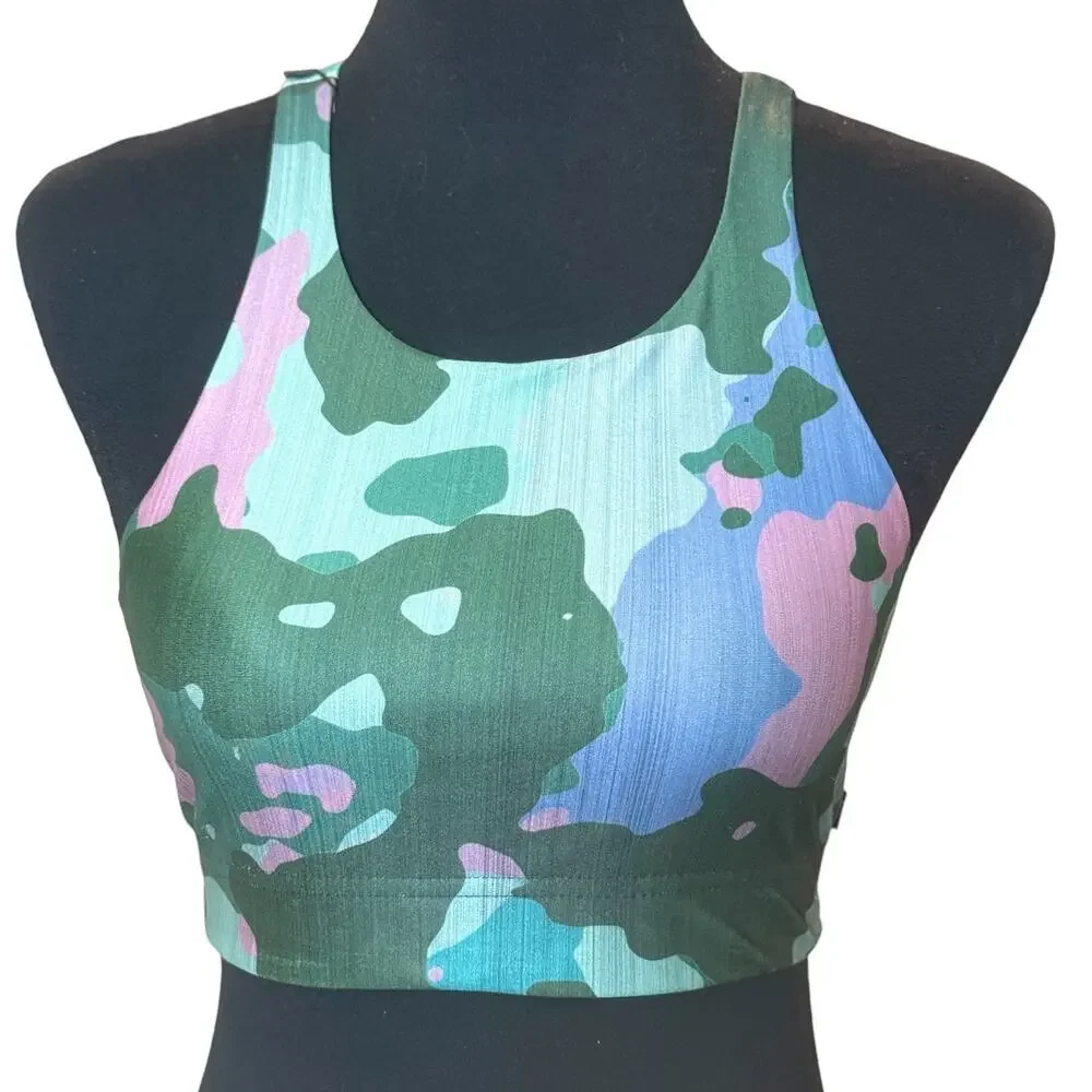 New ~ TEREZ ~ Burn Sage Camo Printed Reversible Sports Bra XS/S
